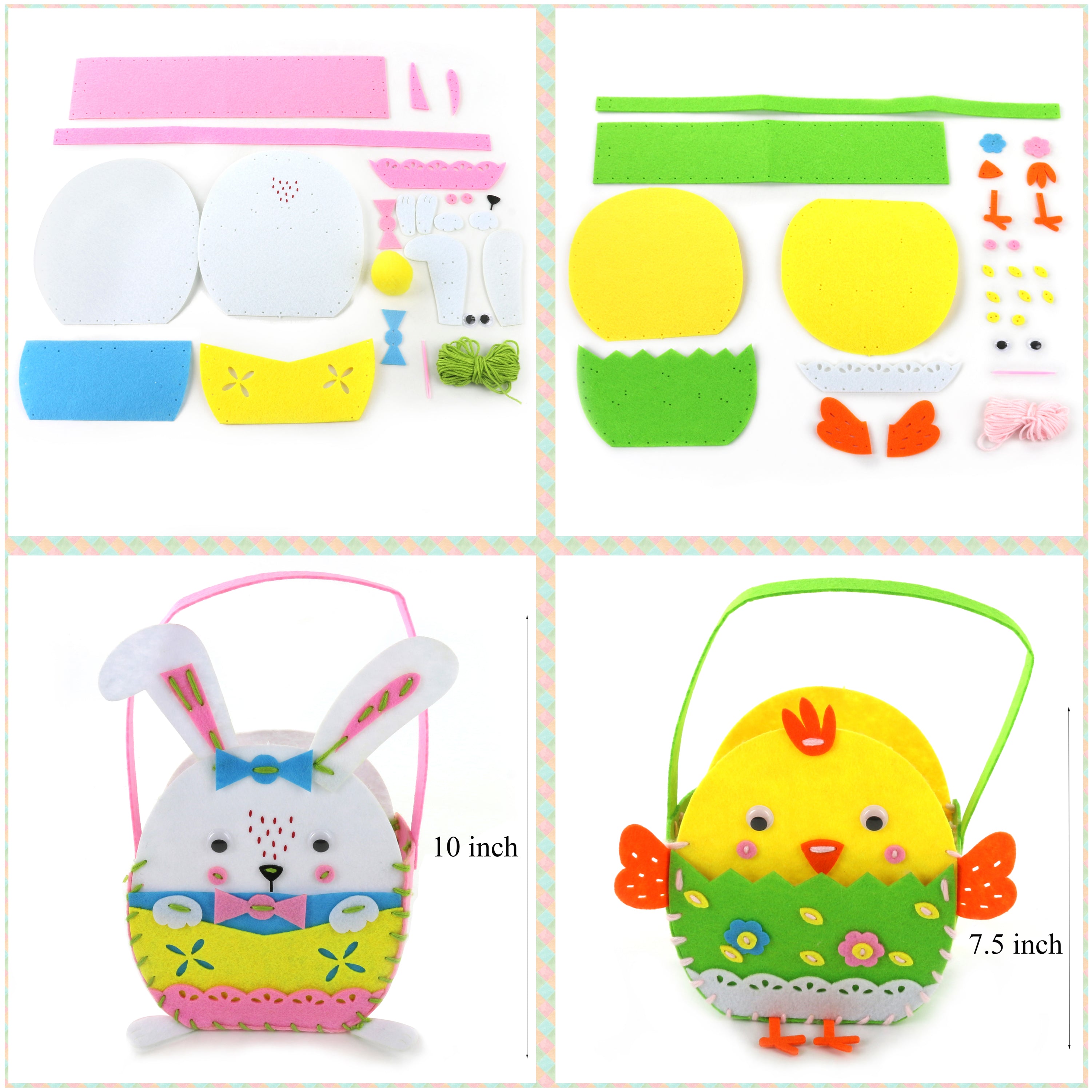 Easter sewing gifts diy egg hunt basket, bunny&chick | Bstaofy - Glow Guards