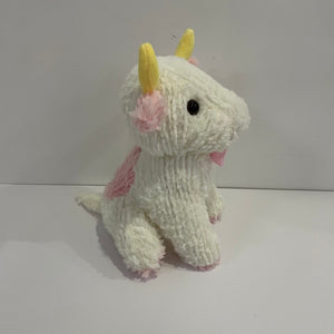 LED Light up Bull Stuffed Farm Animal Colorful Cute Soft Plush Floppy Toy Night Glow in the Dark Winter Christmas Easter Birthday Gifts for Kids Toddlers, White, 10''