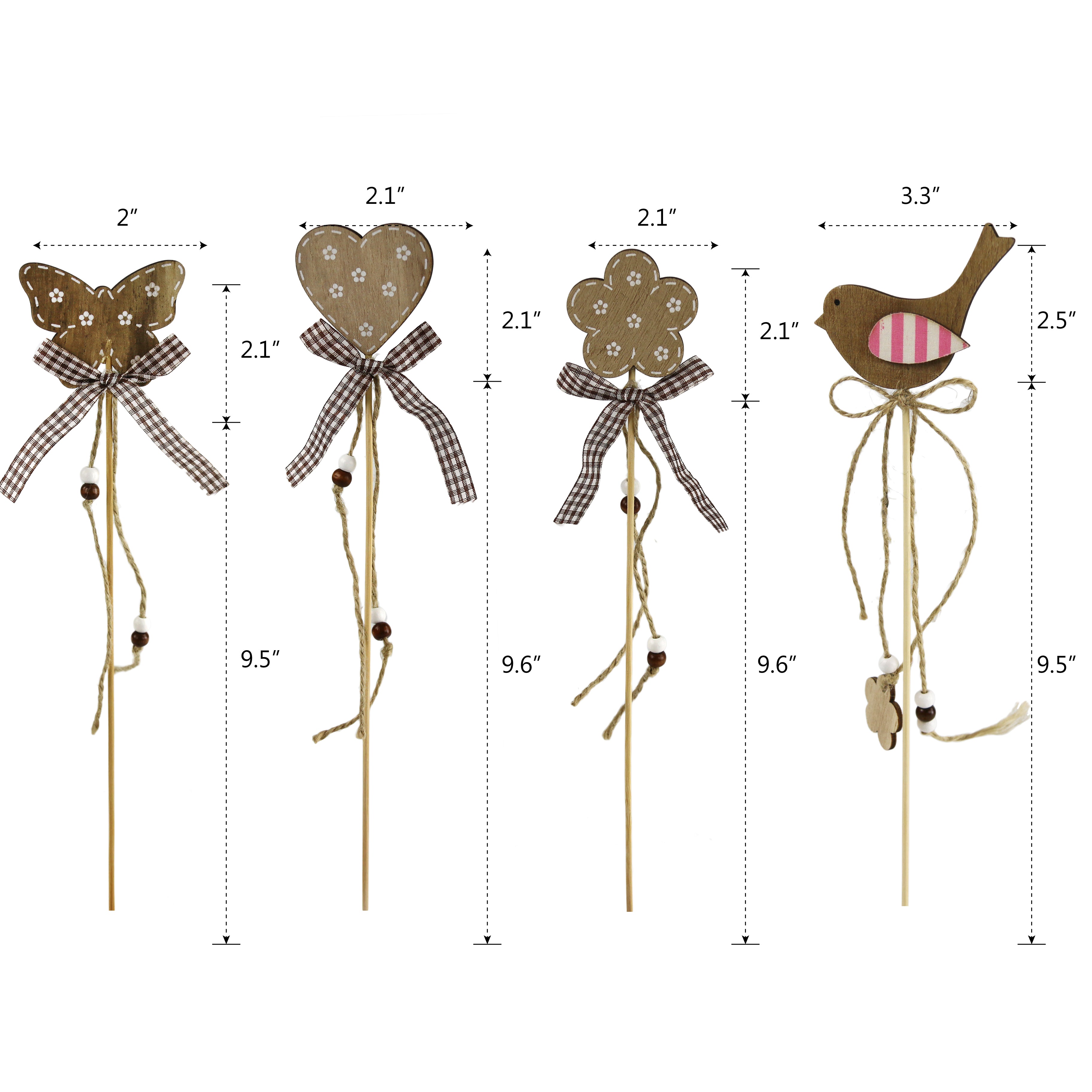 Easter garden plant picks wooden stakes decorations, 8pcs | Bstaofy - Glow Guards