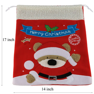 Santa bag with teddy on the sack, 17×14 Inch | Bstaofy - Glow Guards