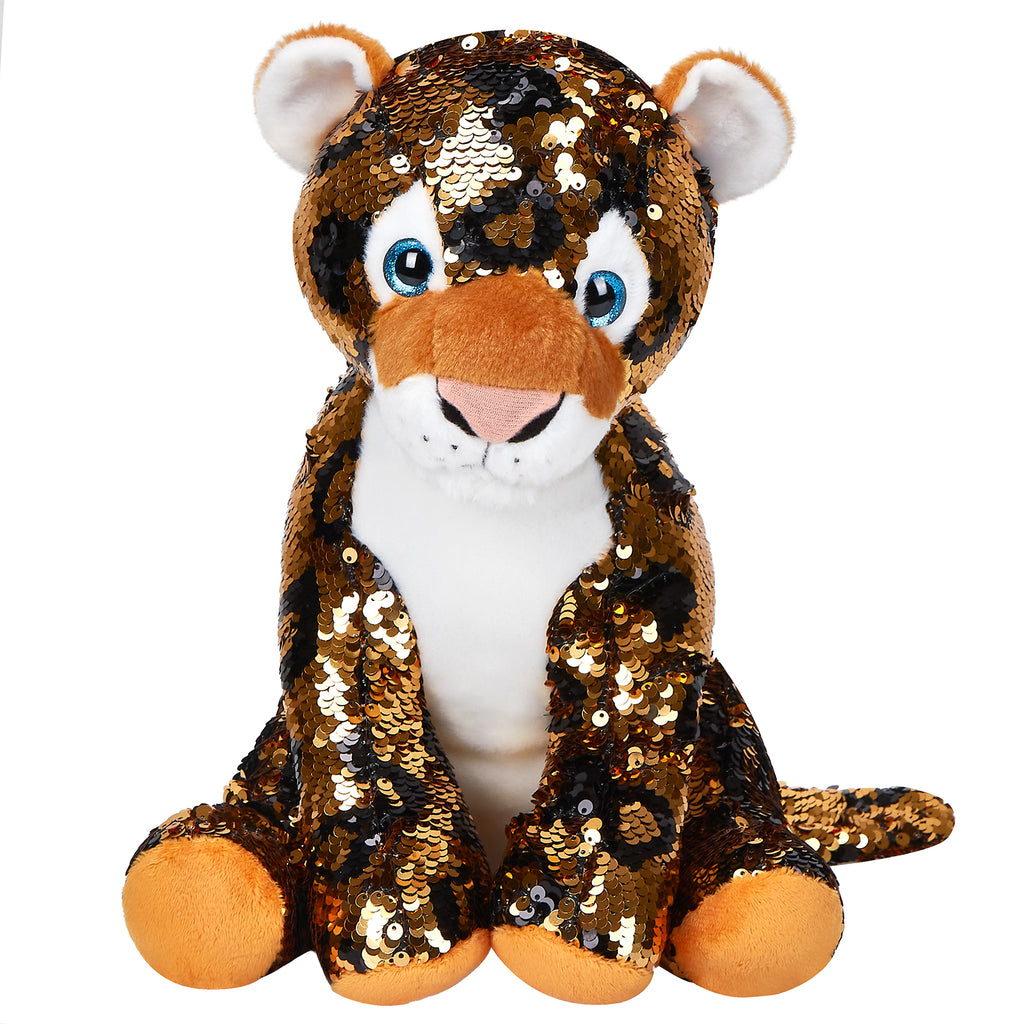 Athoinsu 12'' Sequin Leopards Plush Toy Stuffed Animal - Glow Guards