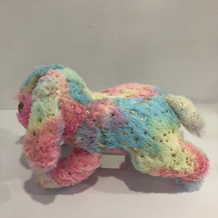Hot Stamping  Rainbow Plush Stuffied Animal Dog