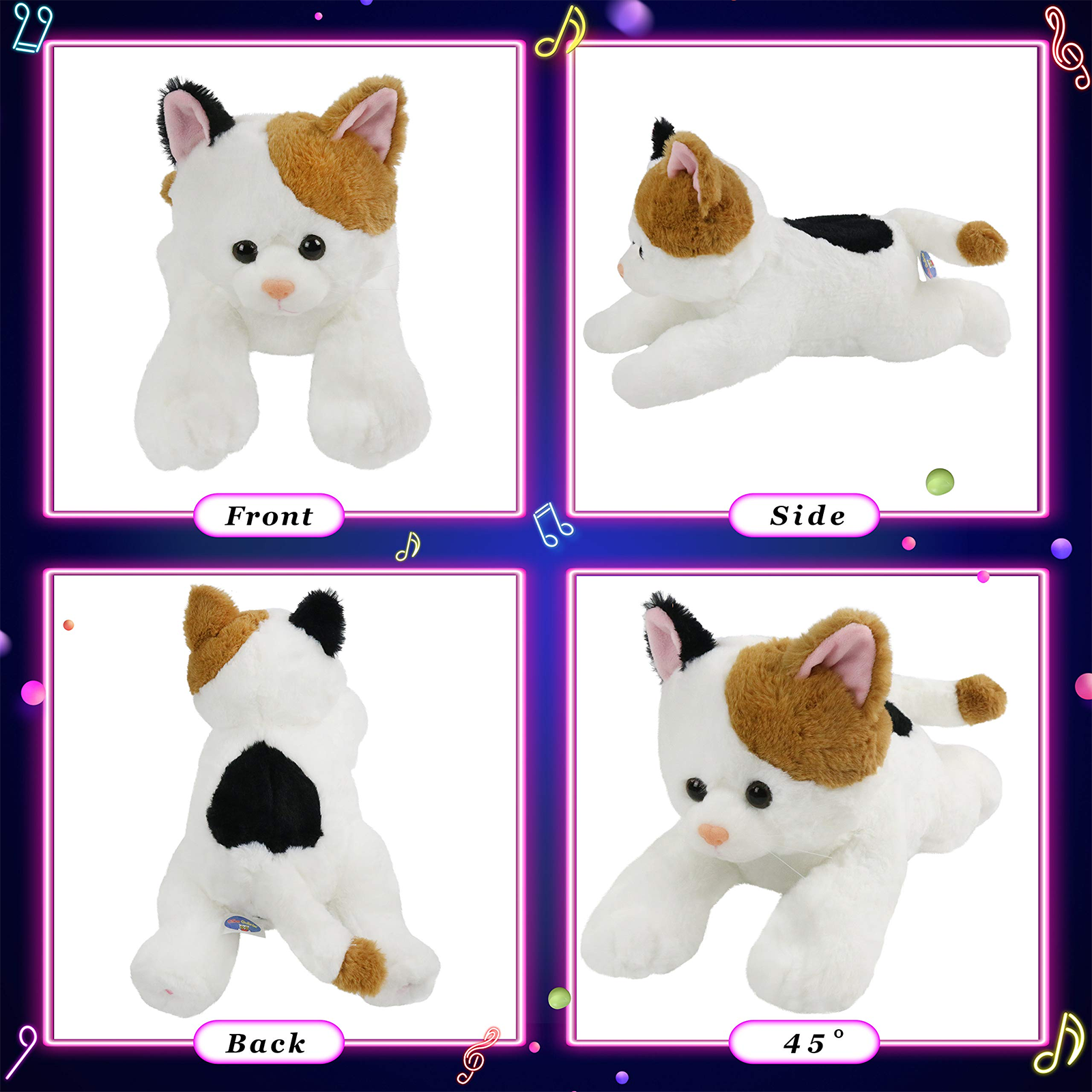 Glow Guards 15’’ Light up Stuffed Cat LED Kitty Soft Pillow - Glow Guards