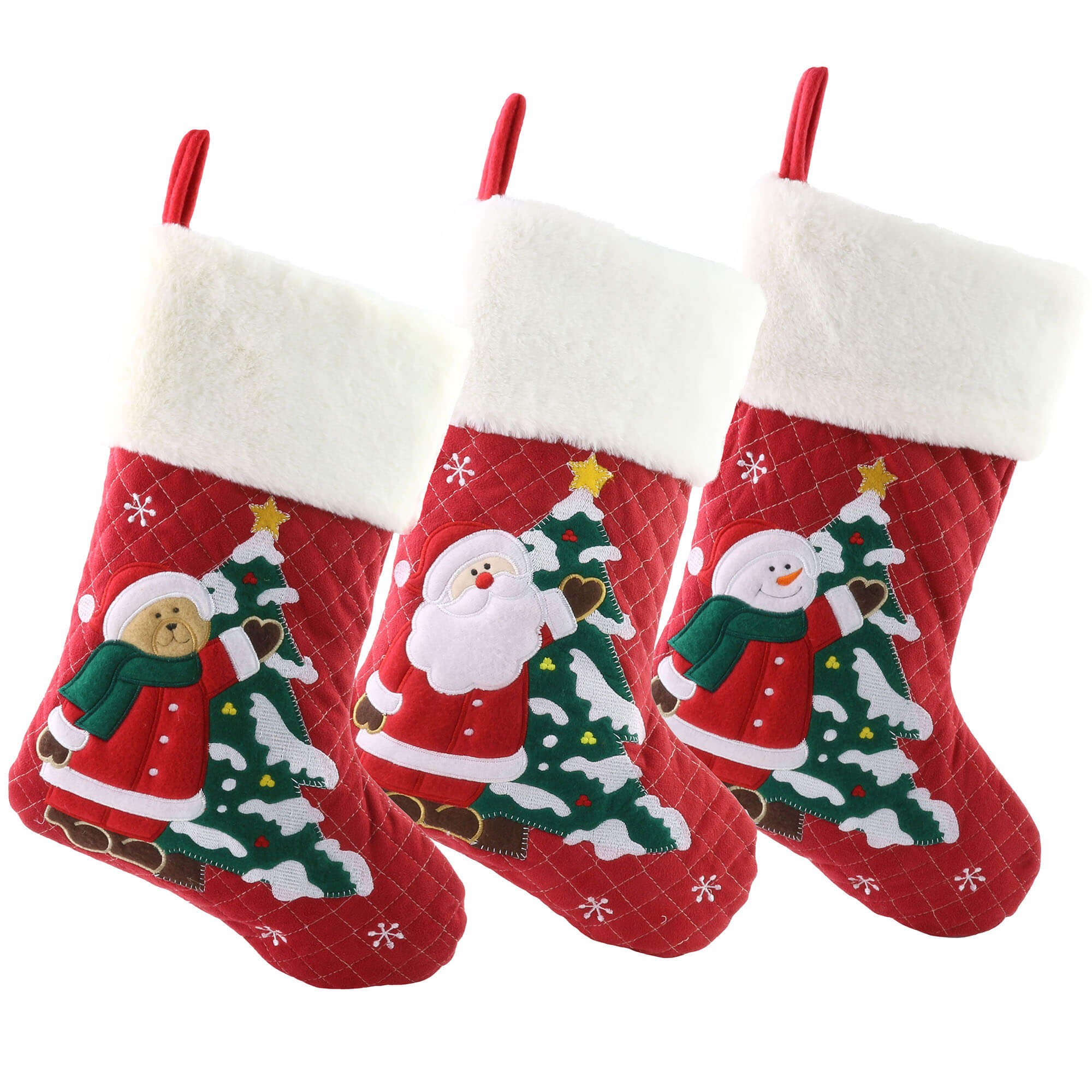 18'' Christmas stockings family set, 4 styles | Bstaofy - Glow Guards