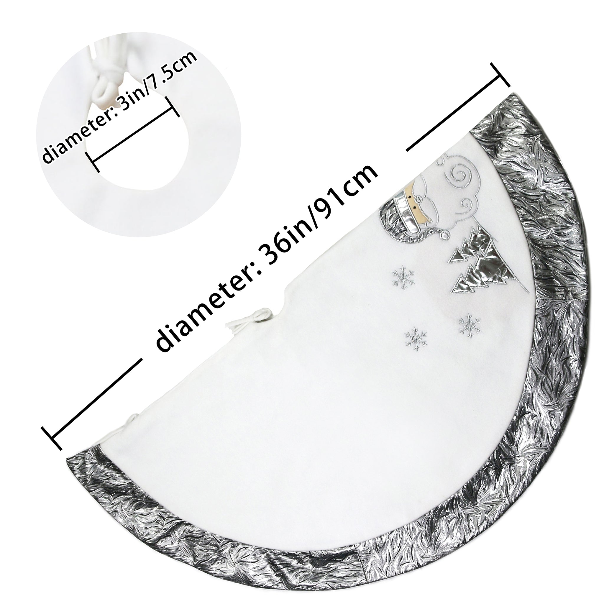 36''/48'' luxury Christmas tree skirts with satin border | Bstaofy - Glow Guards