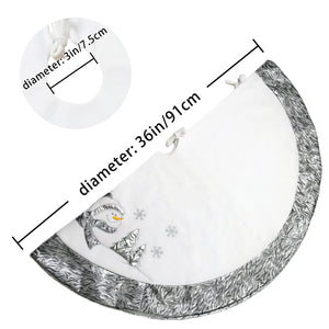 36''/48'' luxury Christmas tree skirts with satin border | Bstaofy - Glow Guards