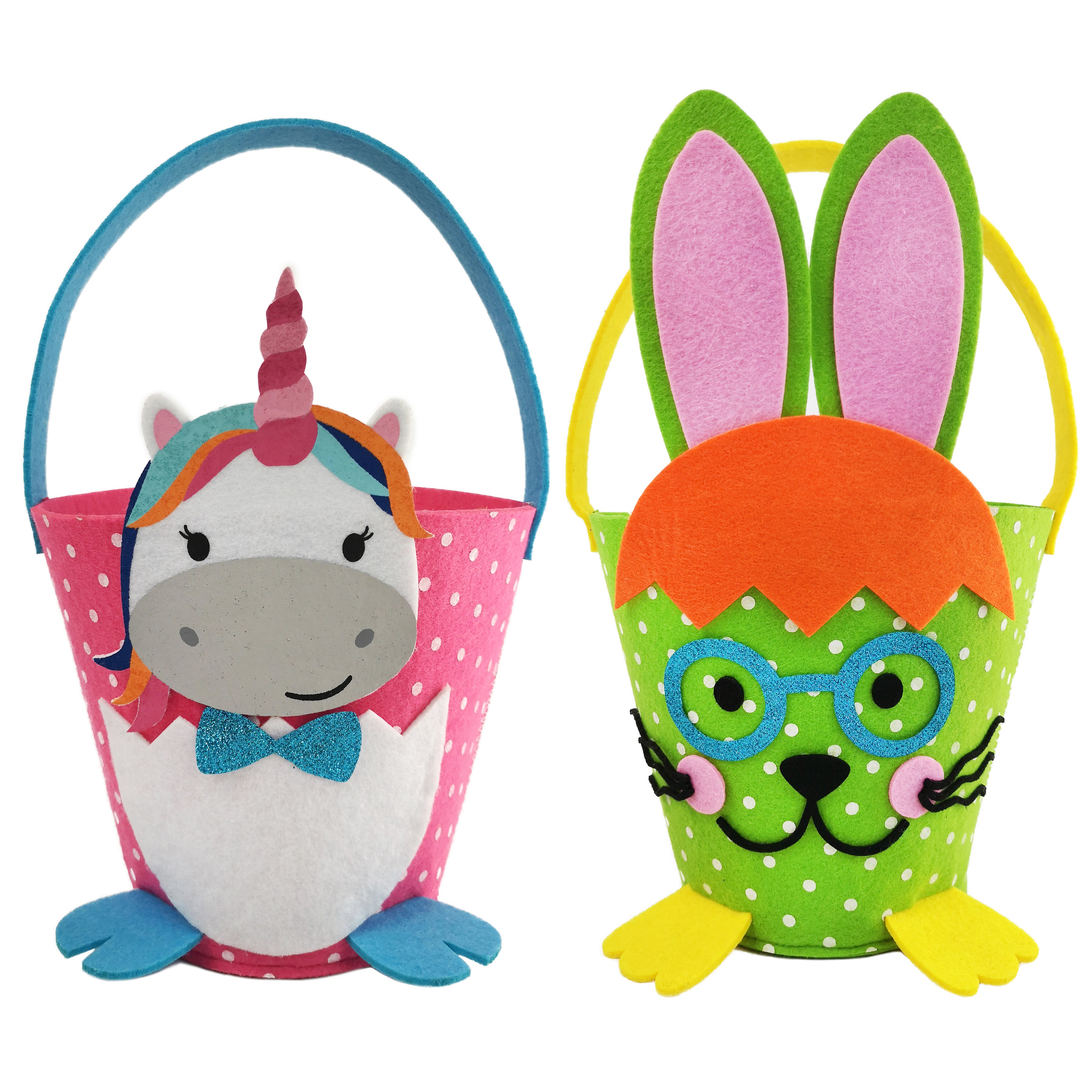 2 pcs Easter egg hunt buckets felt baskets set | Bstaofy - Glow Guards