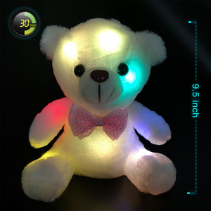 Bstaofy 8'' Light up White LED Teddy Bear Stuffed Animal Soft Plush - Glow Guards