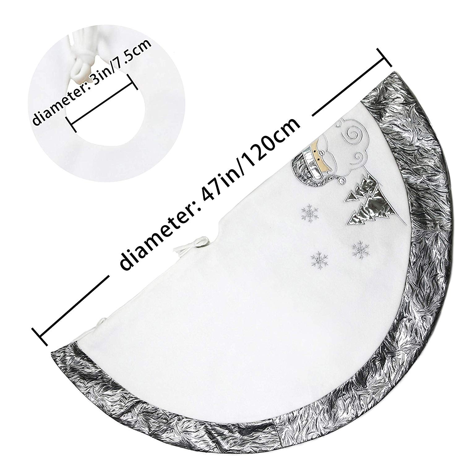 36''/48'' luxury Christmas tree skirts with satin border | Bstaofy - Glow Guards