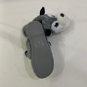 Cute Husky Half-pack Slippers with Roots Warm Fuzzy Microfiber Dusting Animal Slippers Indoor and Outdoor, House Shoes Gifts for Girls/Women