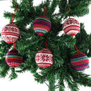 2.95" (75mm) knit Christmas balls ornament, 10 pcs | Bstaofy - Glow Guards