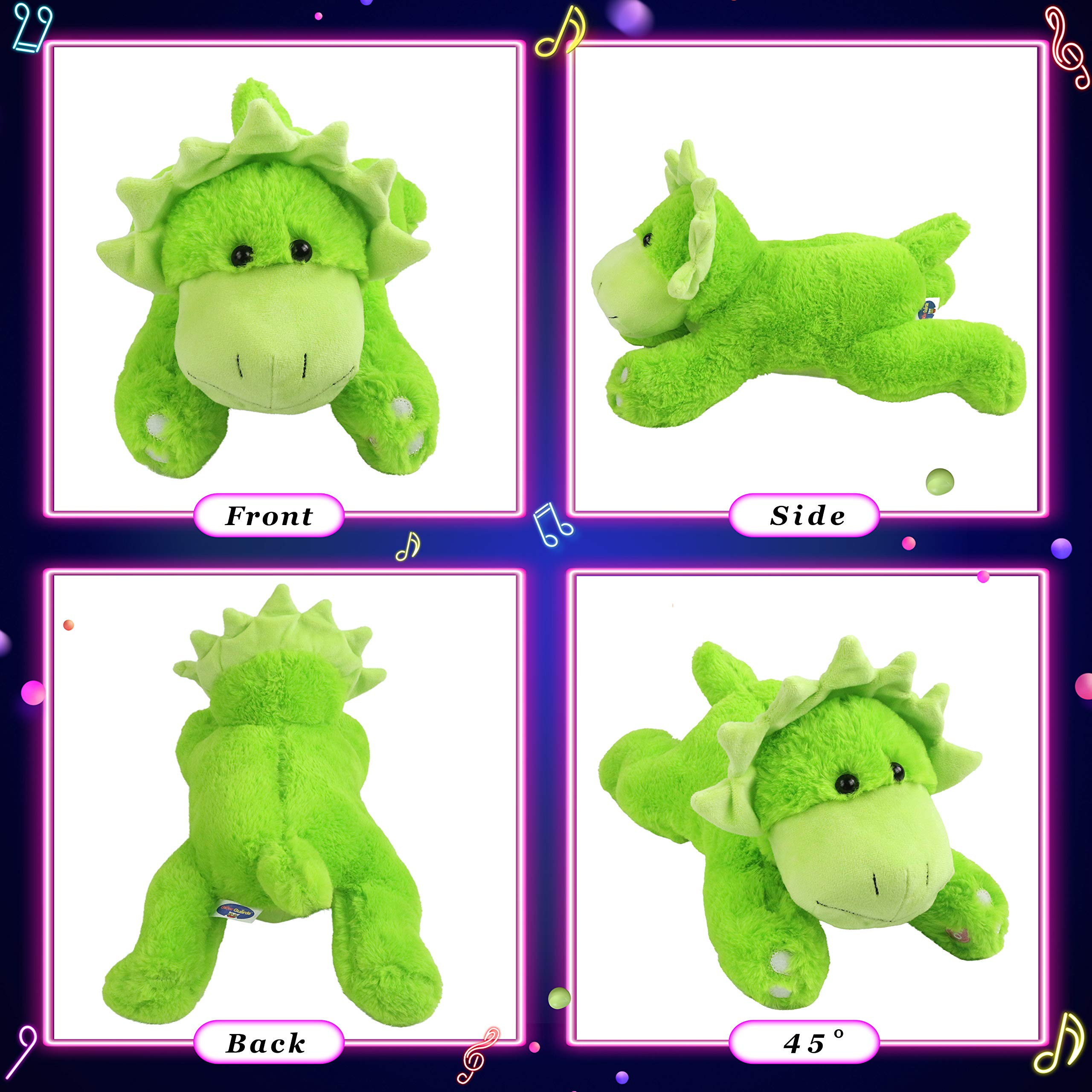 Glow Guards 15’’ LED Dinosaur Stuffed Animals Light up Triceratops Soft Toys - Glow Guards