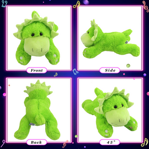 Glow Guards 15’’ LED Dinosaur Stuffed Animals Light up Triceratops Soft Toys - Glow Guards