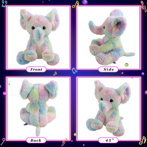 Glow Guards 12’’ Light up Rainbow Elephant Stuffed Animals - Glow Guards