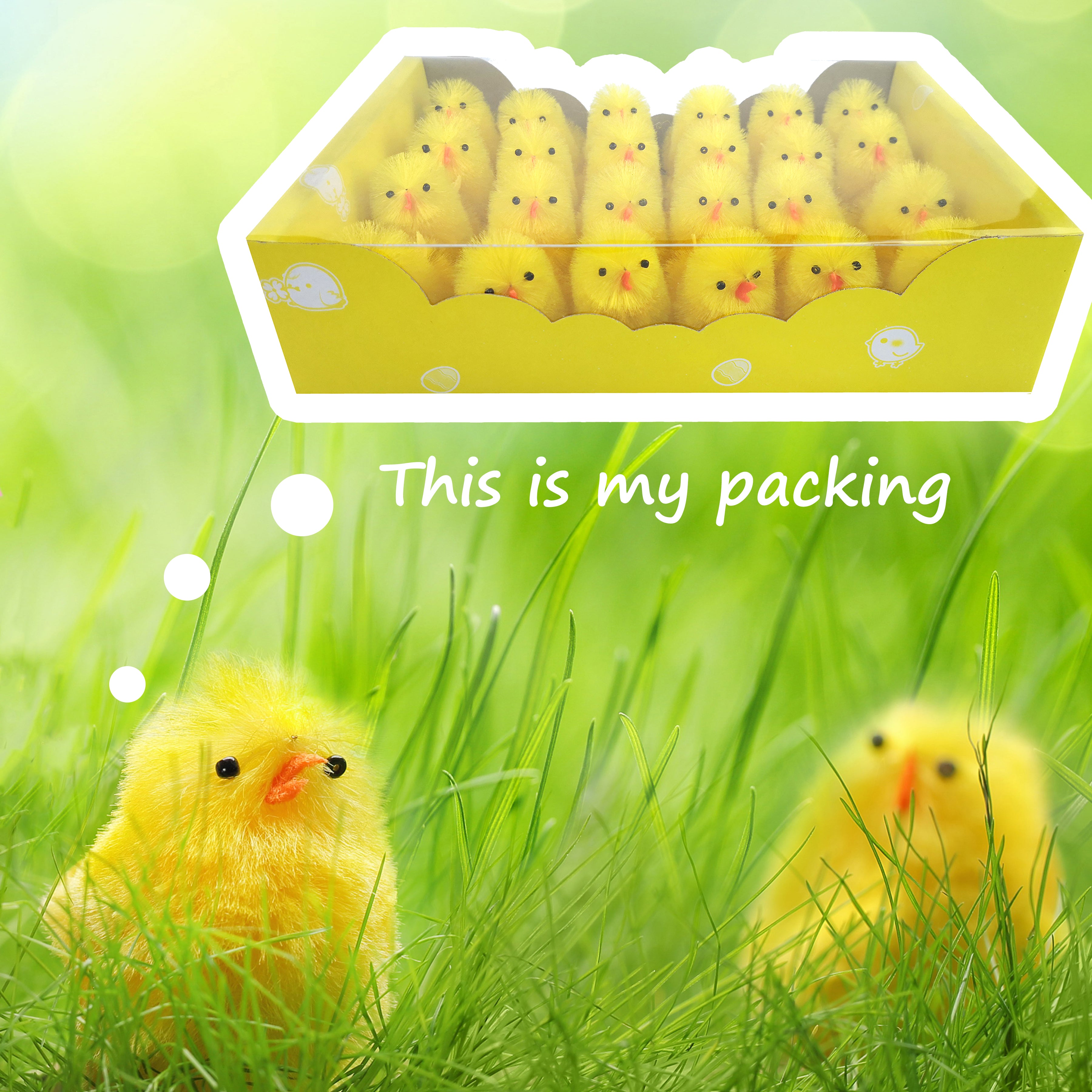 chenille easter chicks pack of 24, 2.5 Inches | Bstaofy - Glow Guards