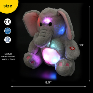 WEWILL 13'' Glow Elephant Stuffed Animals LED Cozy Soft Plush Toys - Glow Guards