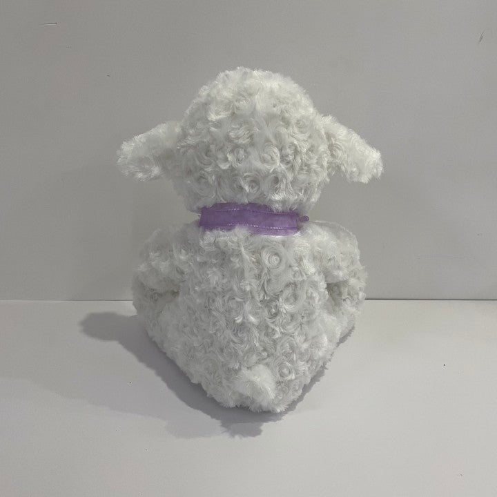 LED Glowing Sheep Toy White Rose Velvet Stuffed Animal Colorful Night Light Up Cute Plush Soft Doll Gifts for Decors Birthdays Kids, 13"