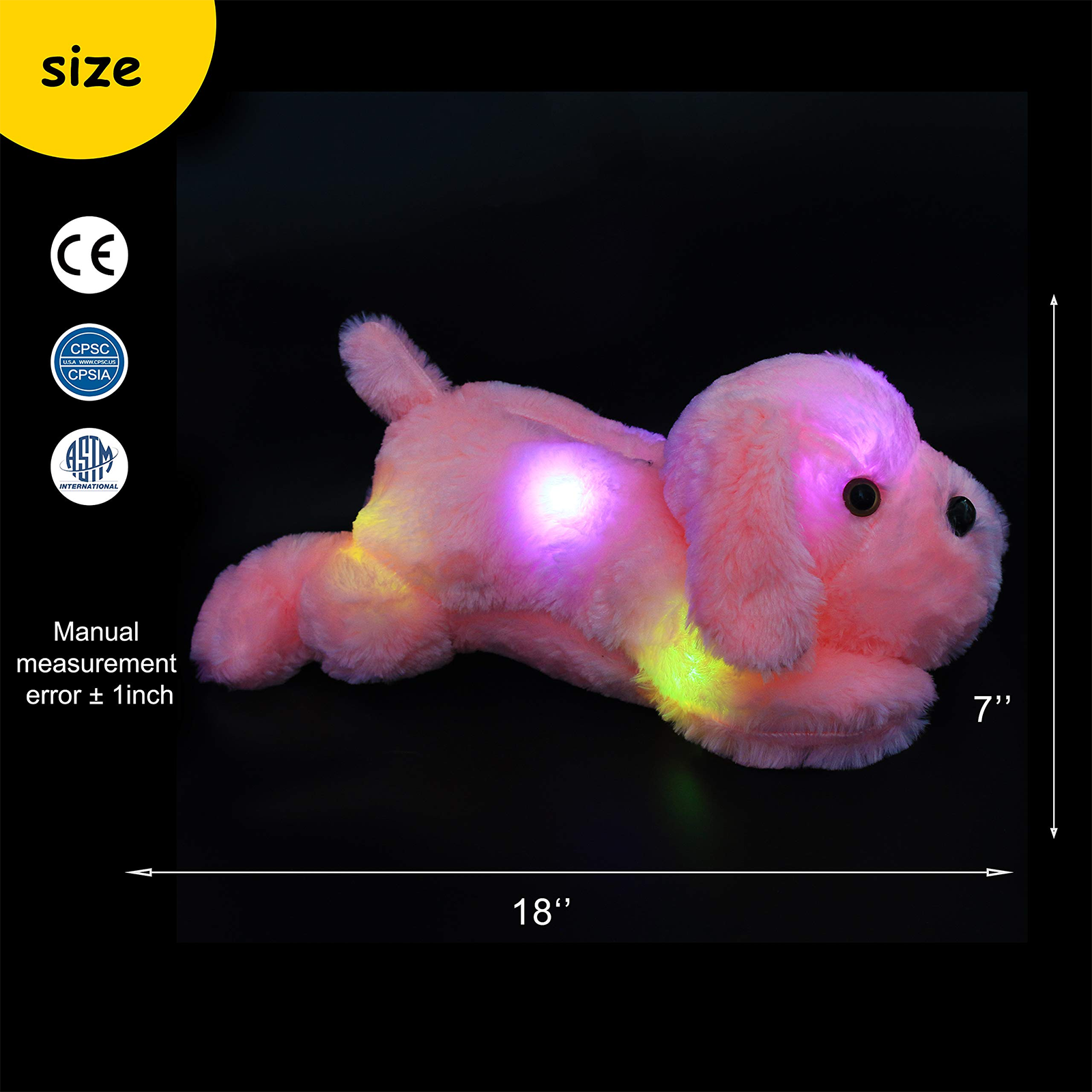 WEWILL 16'' Creative Night Light LED Stuffed Animals Lovely Dog Glow Plush - Glow Guards