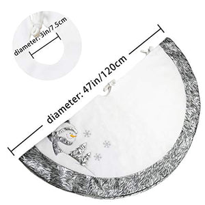 36''/48'' luxury Christmas tree skirts with satin border | Bstaofy - Glow Guards