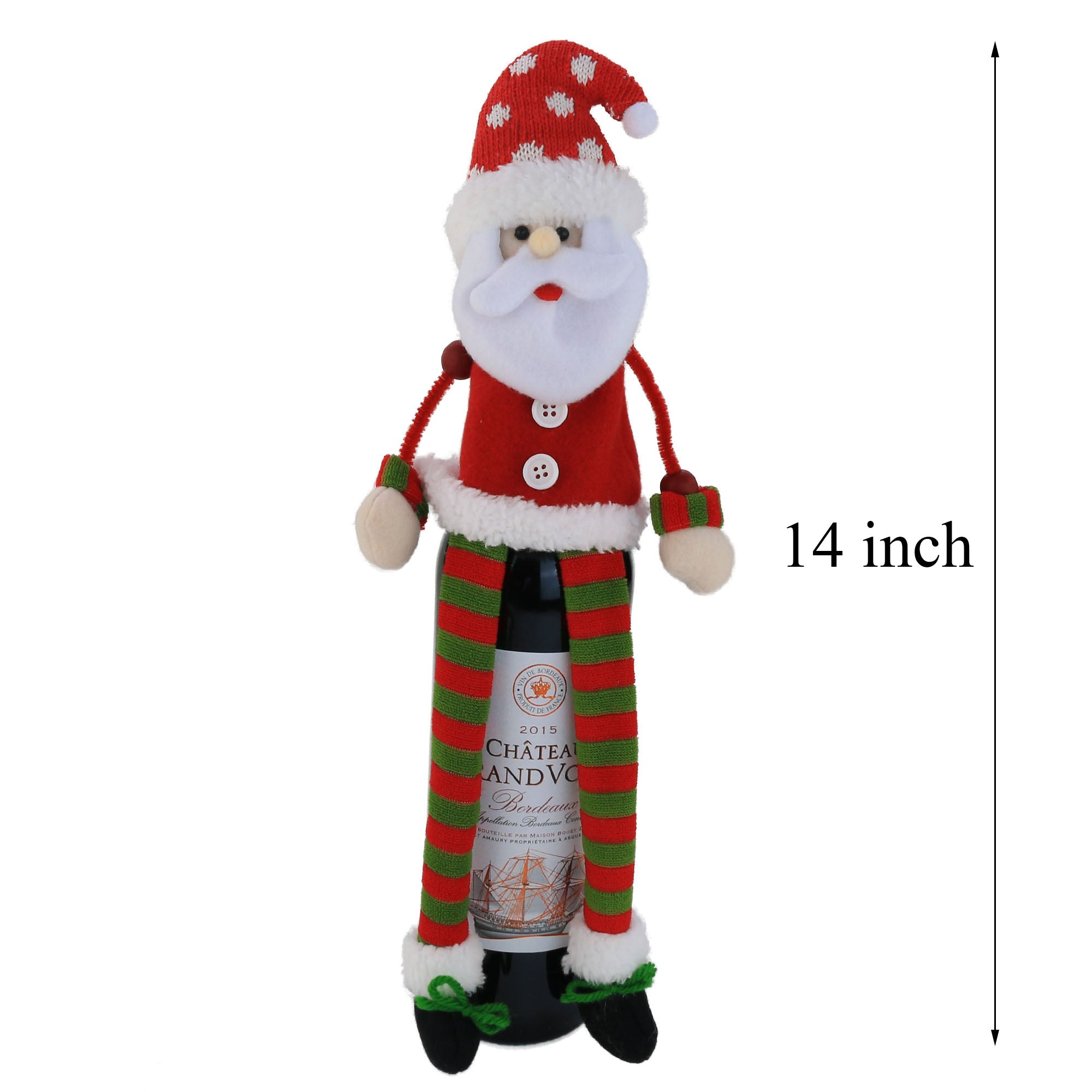 Christmas Wine Bottle Cover | Gift Set Decoration, 14 inch - Glow Guards