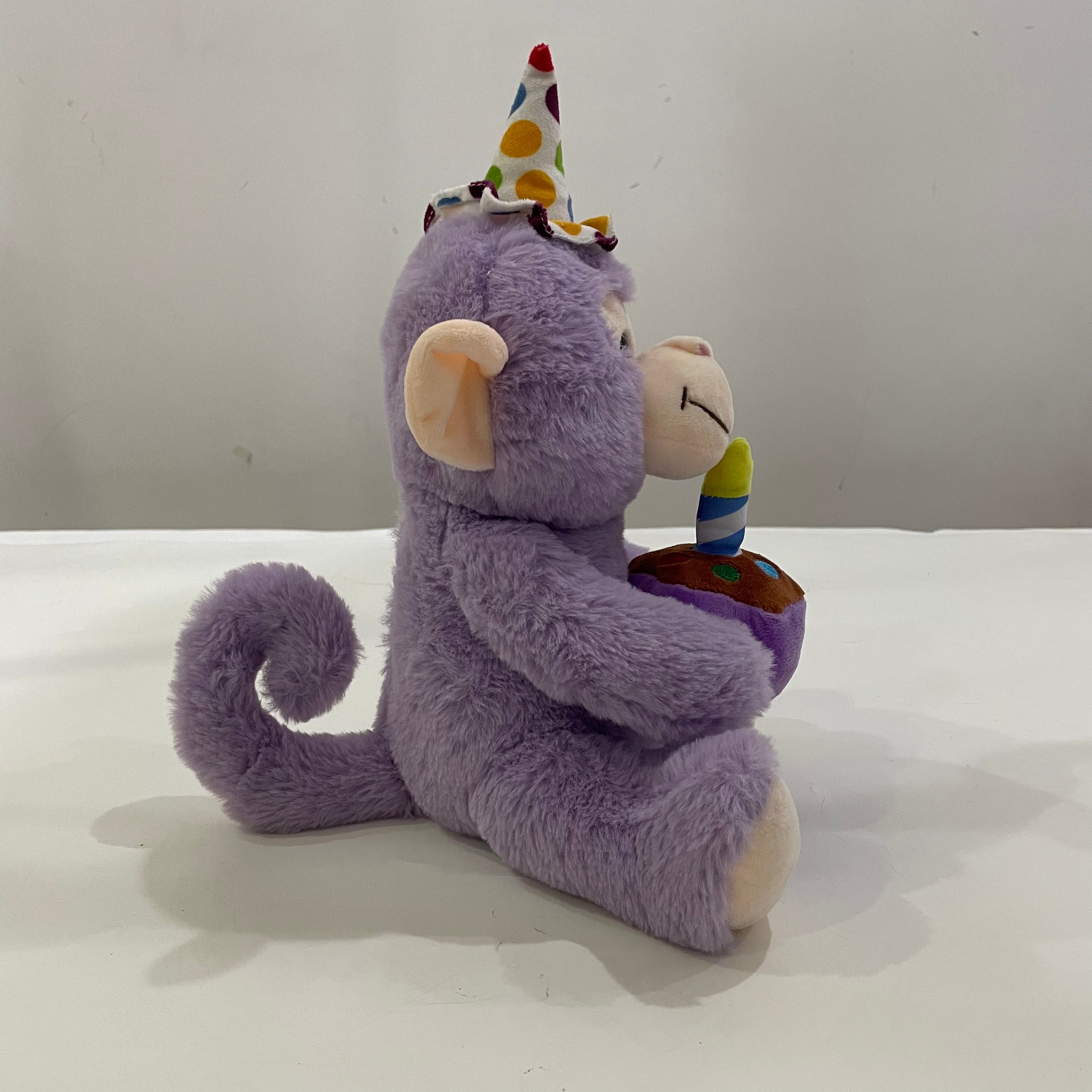 Happy Birthday Monkey Interactive Animated Stuffed Animal LED Singing Musical Plush Electric Toy