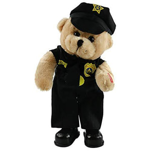 Singing Police Teddy Bear Dancing Plush Toy Electronic Interactive Stuffed Animal, 14'' | Houwsbaby - Glow Guards