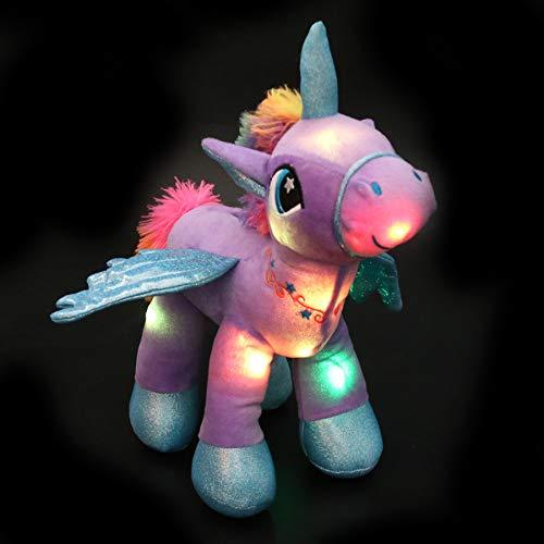Glow Unicorn Light Up Stuffed Animal Soft LED Horse Plush Toy, 17'' | Houwsbaby - Glow Guards