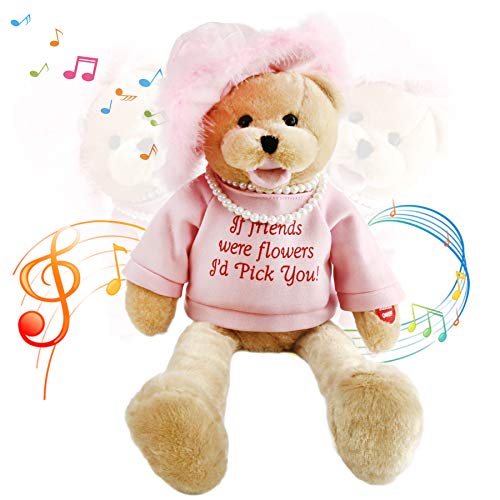 Houwsbaby Electronic Lady Teddy Bear Musical Stuffed Animal Singing and Swinging Plush Toy Interactive Animated Kids Gift Mother’s Day, 20 in - Glow Guards