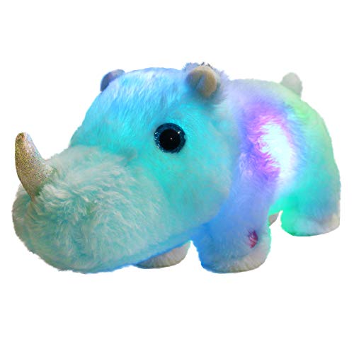 LED Stuffed Rhinoceros Plush Toy Light up Rhino Night Light 12’’|Athoinsu - Glow Guards