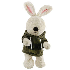 Houwsbaby Dancing Bunny in Detachable Coat and Polka Dot Skirt Musical Stuffed Rabbit Interactive Plush Toy, 15 inches - Glow Guards