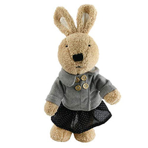 Houwsbaby Dancing Bunny in Detachable Coat and Polka Dot Skirt Musical Stuffed Rabbit Interactive Plush Toy, 15 inches - Glow Guards
