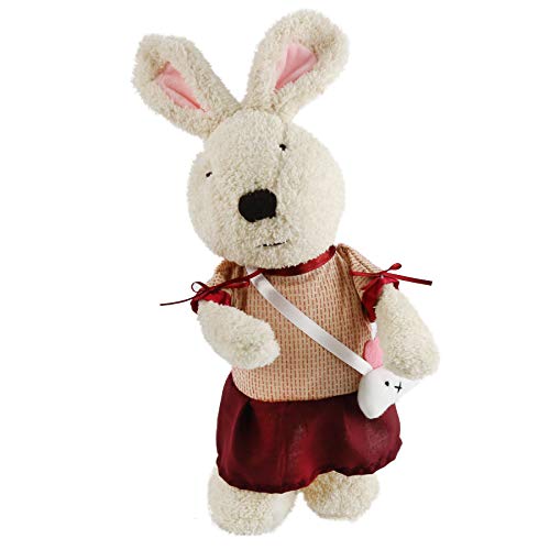 Houwsbaby Dancing Bunny in Detachable Coat and Polka Dot Skirt Musical Stuffed Rabbit Interactive Plush Toy, 15 inches - Glow Guards