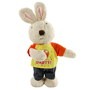 Houwsbaby Dancing Bunny in Detachable Coat and Polka Dot Skirt Musical Stuffed Rabbit Interactive Plush Toy, 15 inches - Glow Guards