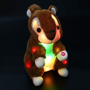 Light up Stuffed Squirrel Cuddly Soft Plush Toys with LED Night Lights|Athoinsu - Glow Guards