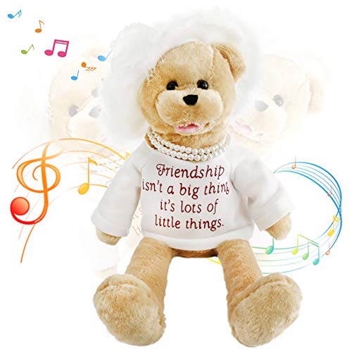 Houwsbaby Electronic Lady Teddy Bear Musical Stuffed Animal Singing and Swinging Plush Toy Interactive Animated Kids Gift Mother’s Day, 20 in - Glow Guards