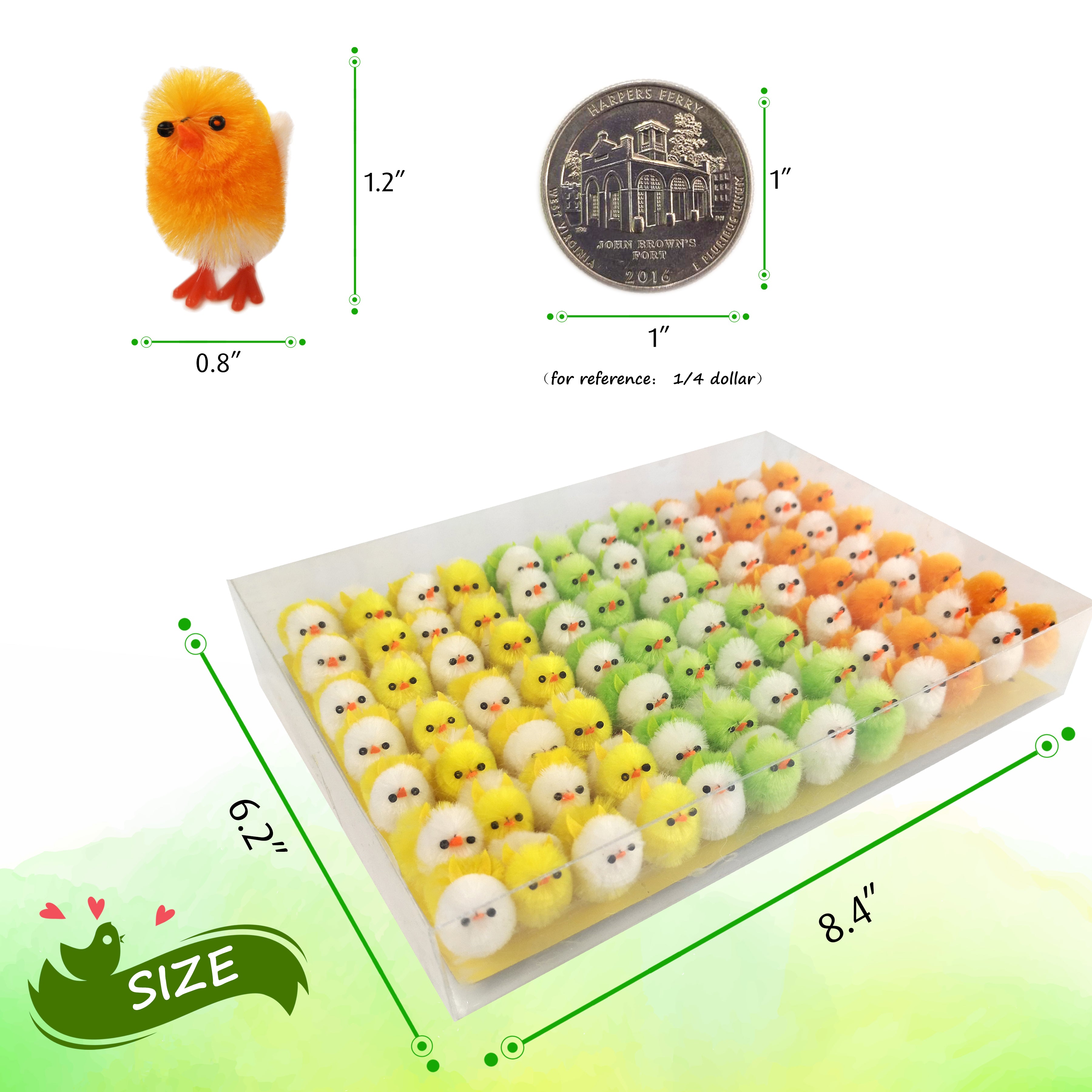 mini Easter chicks set of 84 | Bstaofy - Glow Guards