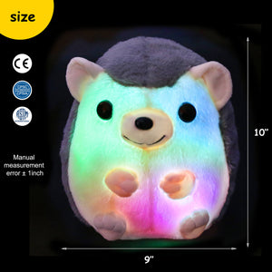 LED stuffed hedgehog toy light up plush, 10'' | Bstaofy - Glow Guards