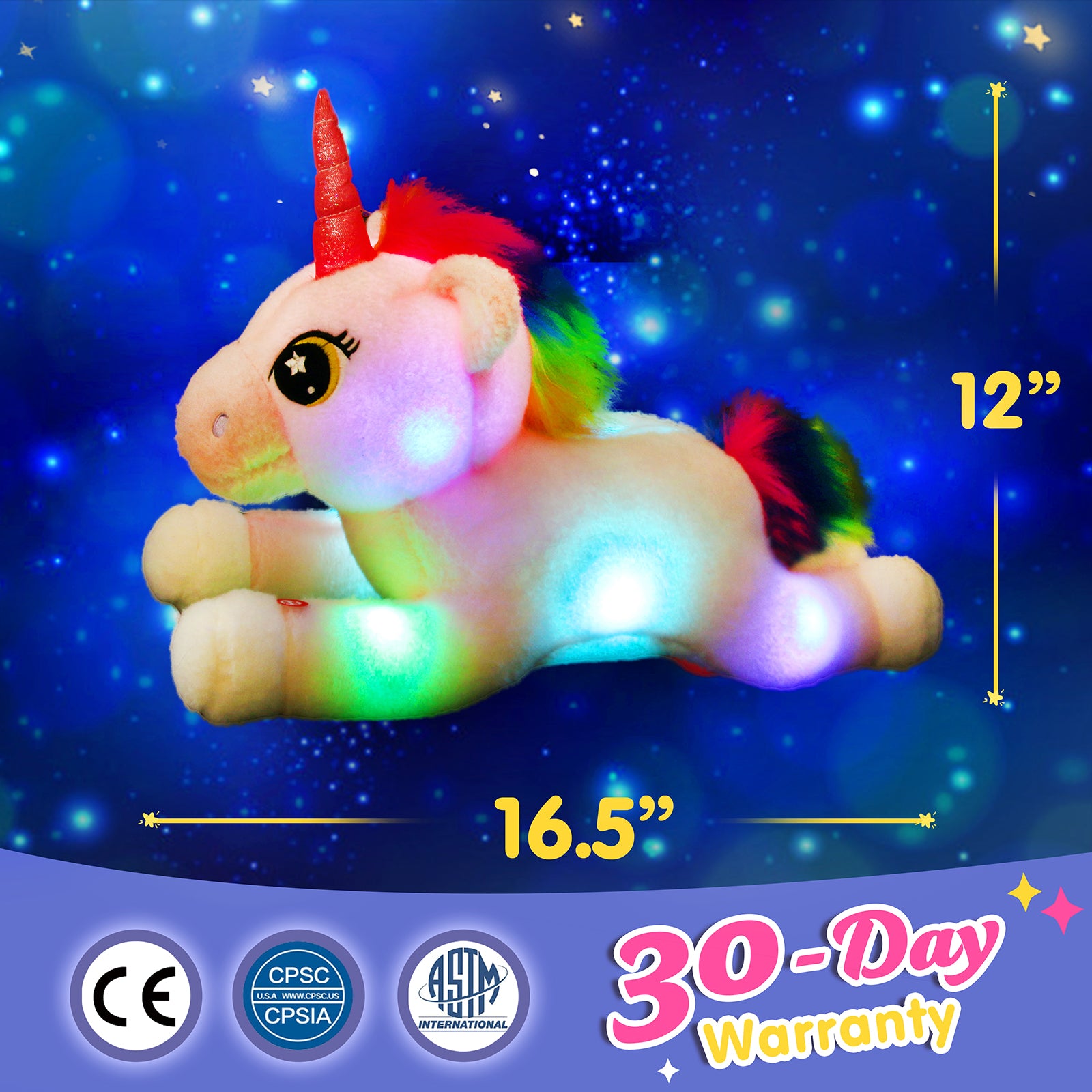 Bstaofy Light up Unicorn Stuffed Animals Glow Adorable Plush LED Toys - Glow Guards