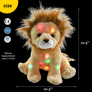 BSTAOFY Light up Stuffed Lion Wildlife Animals Soft Plush - Glow Guards