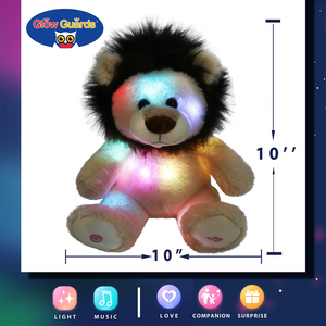 Glow Guards 10’’ Light up Stuffed Lion Wildlife Animals Soft Plush Toy - Glow Guards