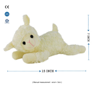 lamb stuffed animal soft toy for baby, 15 inch, White - Glow Guards