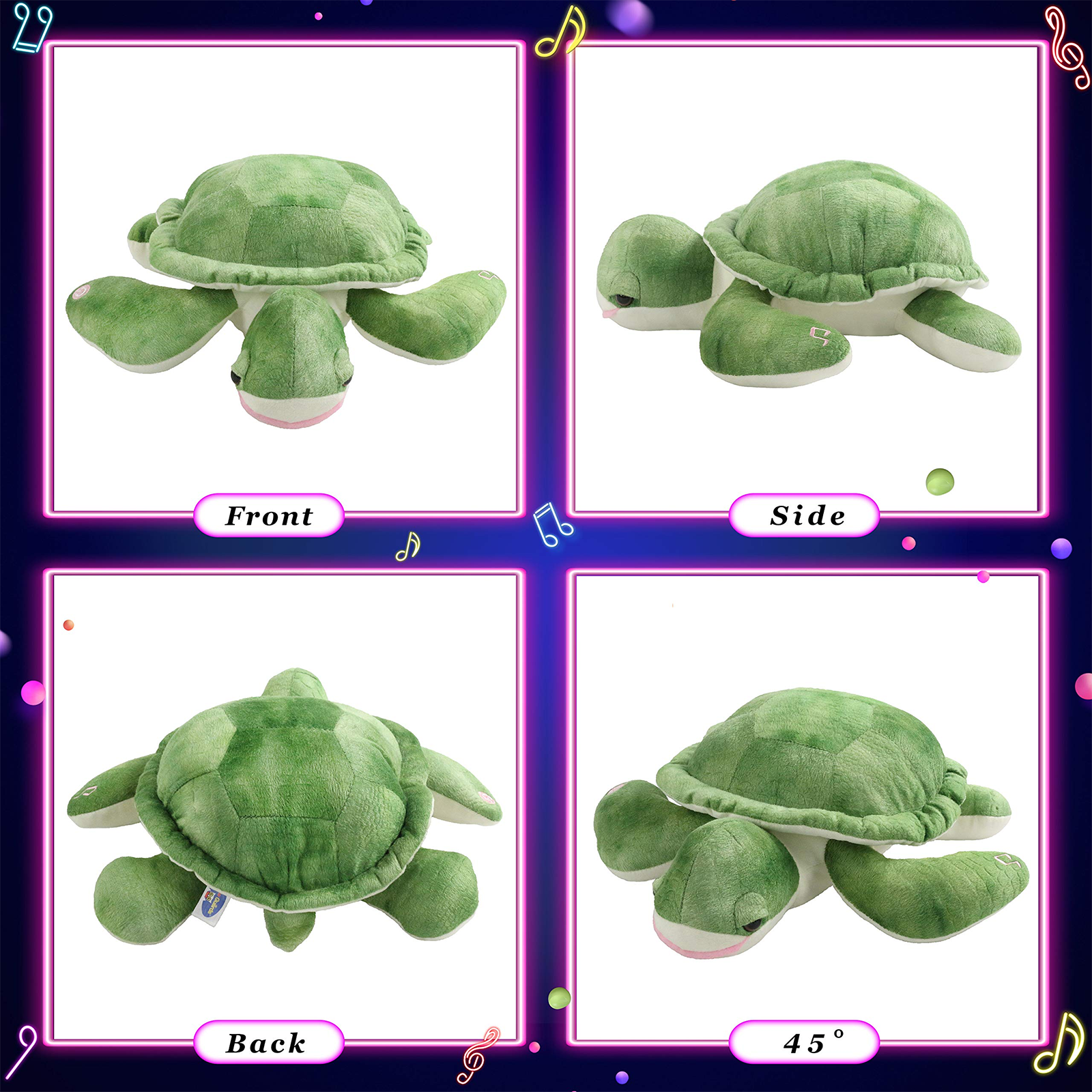 Glow Guards 14’’ Light up Musical Sea Turtle Stuffed Ocean Life - Glow Guards