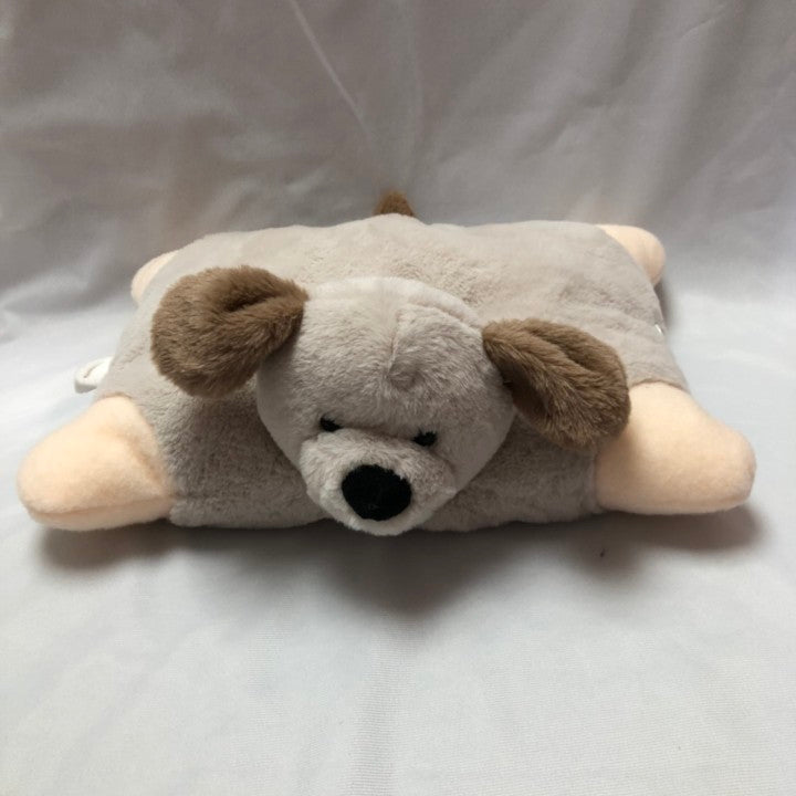 Grey Dog Plush Cute Stuffed Animal Soft Hugging Pillow