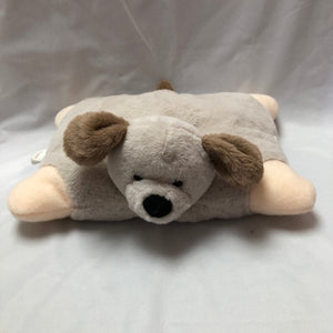Grey Dog Plush Cute Stuffed Animal Soft Hugging Pillow