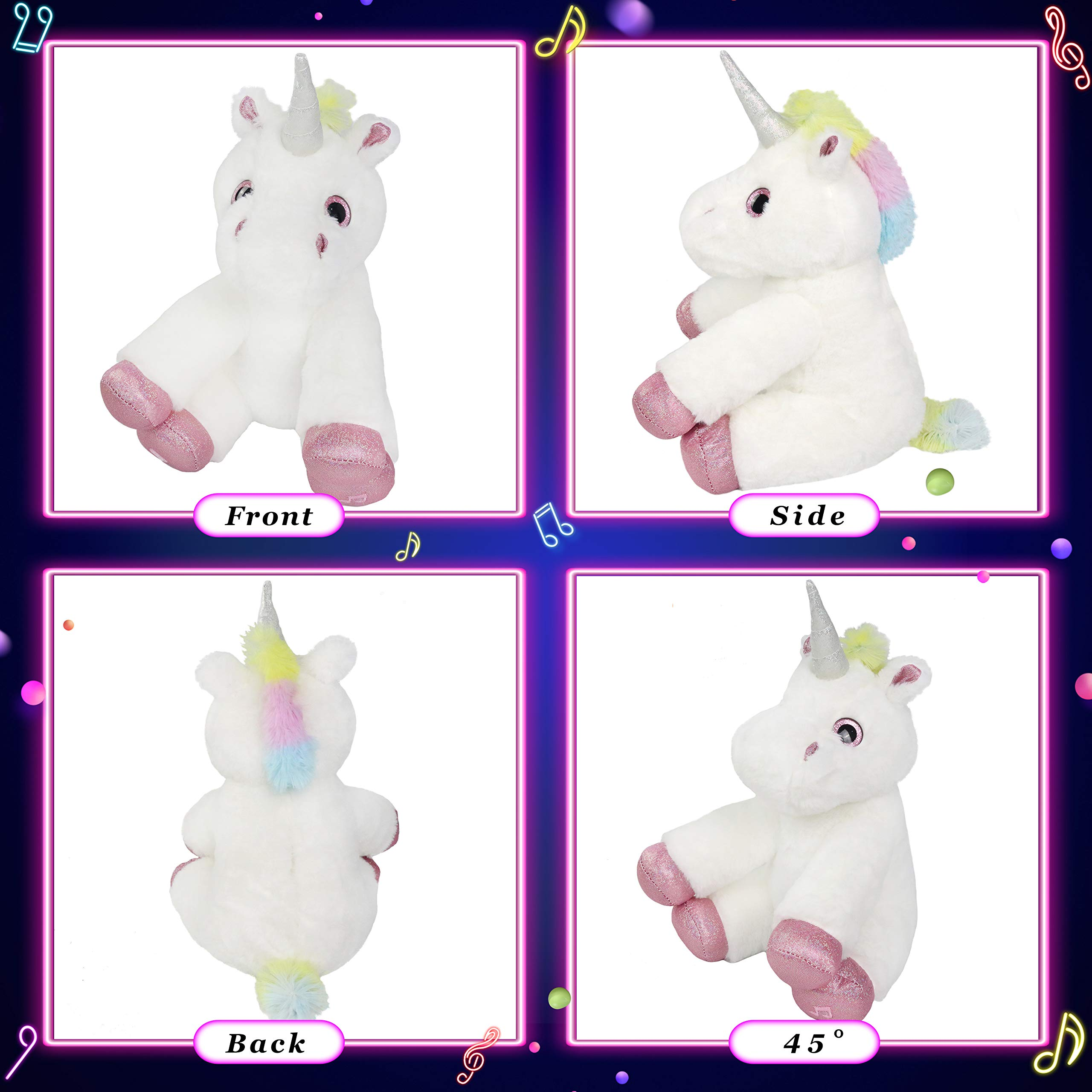 Glow Guards Light up Musical Stuffed Unicorn Soft Plush Toy , 13’’ - Glow Guards