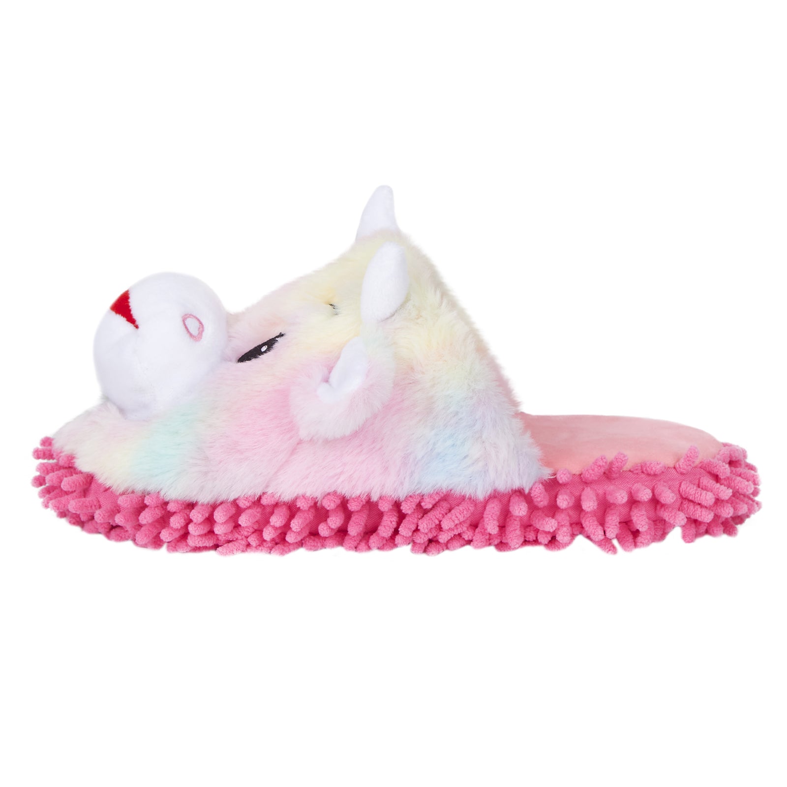 Cute Rainbow Cow Mop Slippers Warm Fuzzy Microfiber Dusting Animal Slippers, Chenille Floor Cleaning Funny Mopping House Shoes Gifts For Girls/Women
