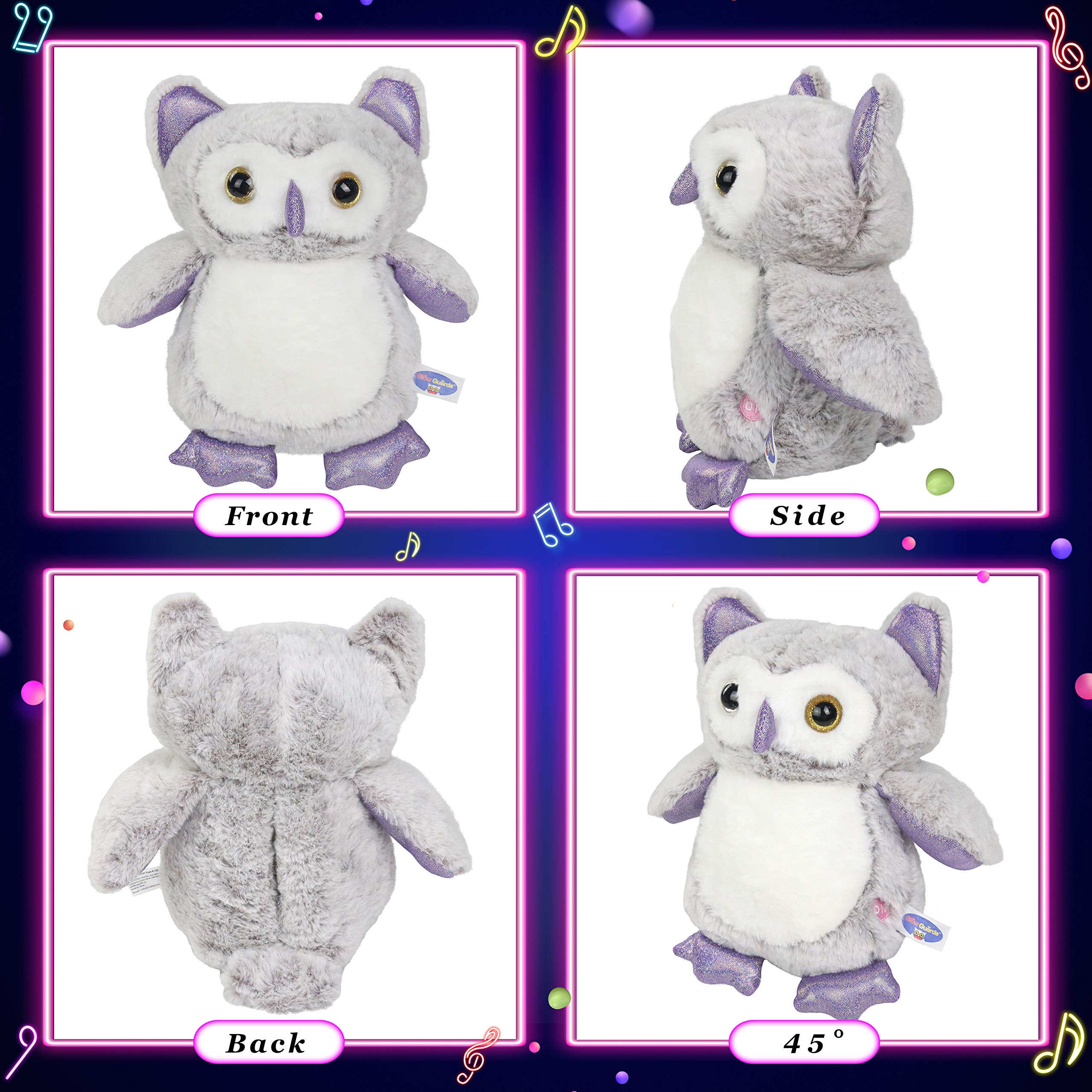 Glow Guards Light up Musical Stuffed Graduation Owl Soft Plush Toy, 12’’ - Glow Guards