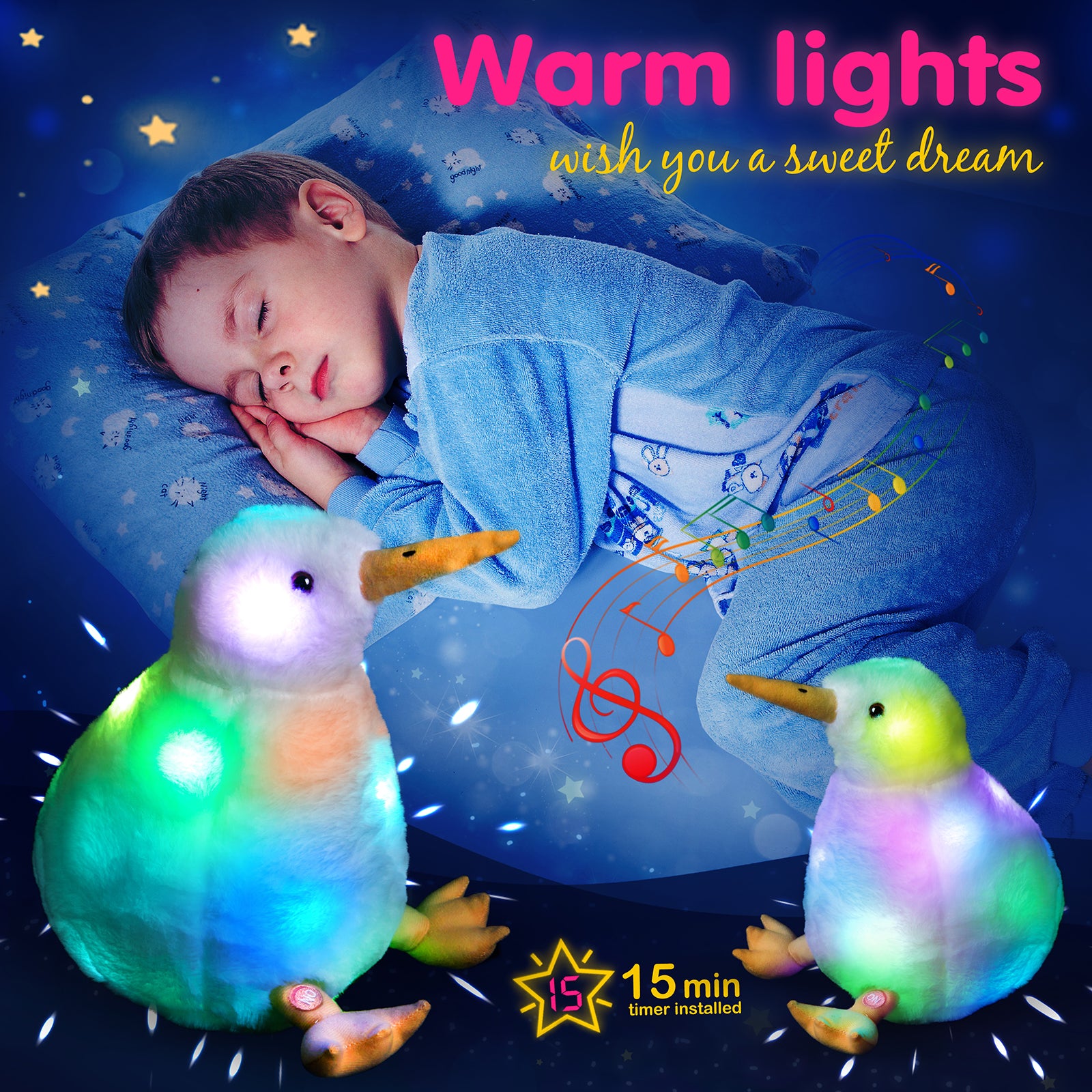 BSTAOFY Birds Stuffed Animal Kiwi Plush Toys - Glow Guards