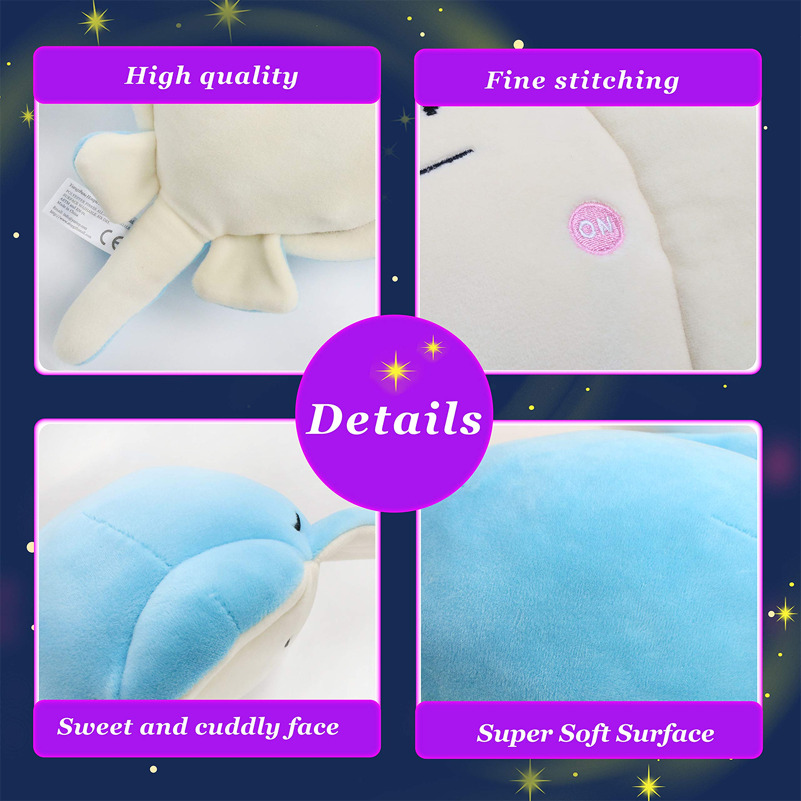 Glow Guards 12’’ Ray Light up Stuffed Sea Animal Soft Plush - Glow Guards