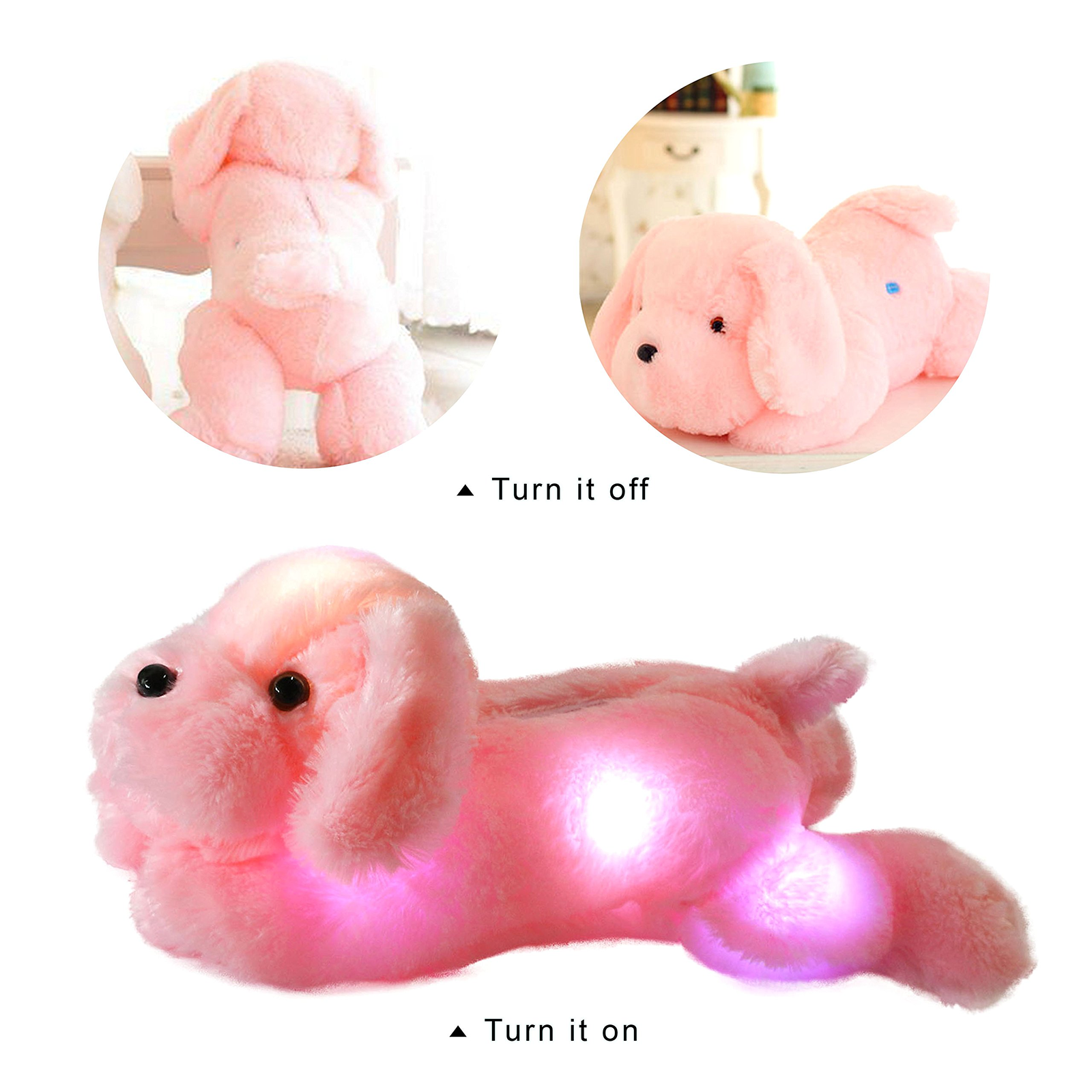 WEWILL 16'' Creative Night Light LED Stuffed Animals Lovely Dog Glow Plush - Glow Guards